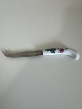 Vintage White W/flowers Ceramic Handled Cheese Knife