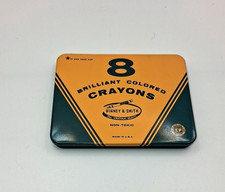 8 Brilliant Colored Crayola Crayons Metal Tin Binney Smith Traditional Colors