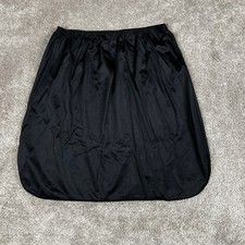 Black Vanity Fair Half Slip Skirt Size M Scallop Style 11-717 Nylon USA Intimate