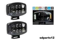 2x Phare de Travail LED 12V 24V 90W Feu Longue Portée + Position Orange Blanc E9