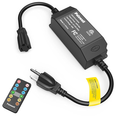 Outdoor Dimmer for String Lights   350W Plug-In Light Dimmer Switch with Remote