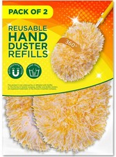 Duster Refills,Heavy Duty Dry Dusting Cloths,2 Pack,Handle is Not Includ,Yellow