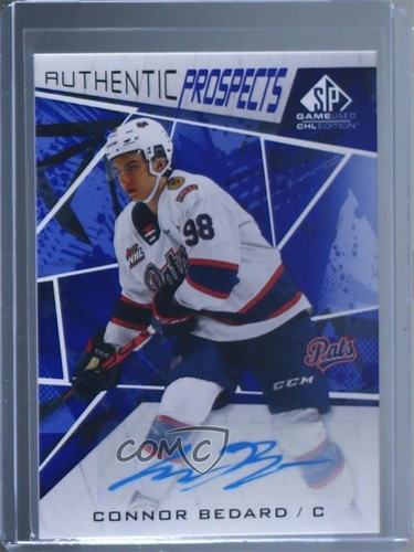 Connor Bedard [Blue Autograph] #2 2021 SP Game Used CHL card