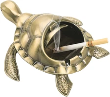 Vintage Turtle Windproof Ashtray with Lid Portable Cigarette Odor Ashtray Holder