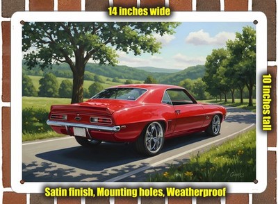 Metal Sign - 1969 Chevrolet Camaro 59 Oil Painting - 14x10