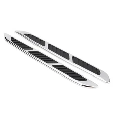 Fydun 2Pcs Universal Hood Vent Air Intake Chrome Grille Side Scoop Hoo
