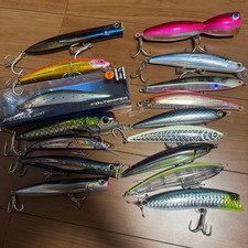 16-piece Large Fish Lure Set, Used, Includes Hooks for GT, Tuna, Mackerel