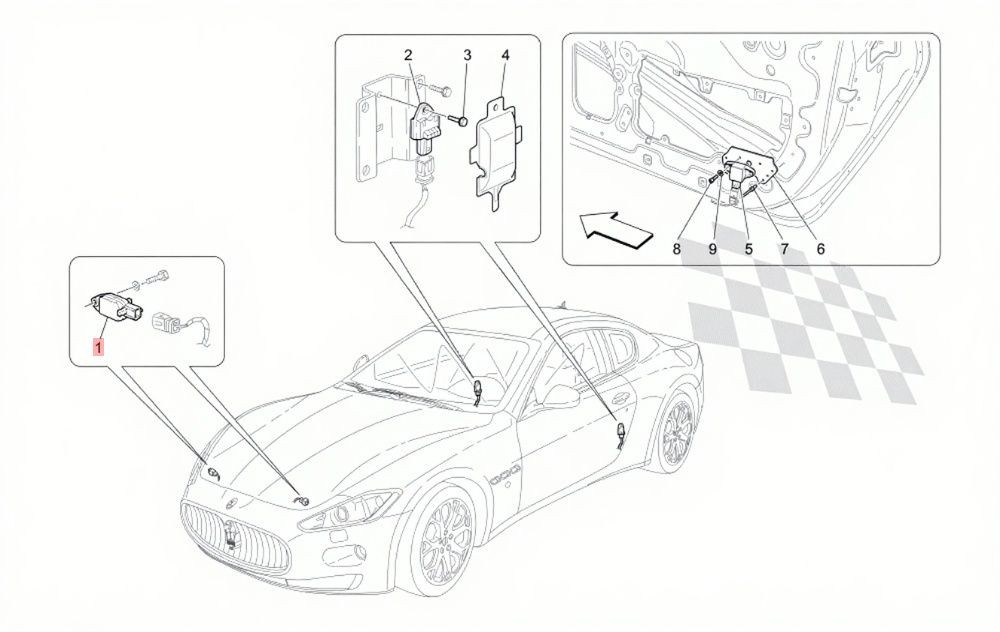 Maserati GranTurismo 2010-2019 Front Left Crash sensor