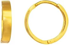 14k Yellow or White Gold 2.6x14mm Huggie Hoop Earrings