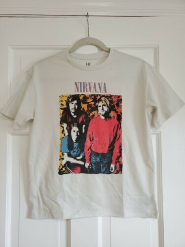 Nowa koszulka Nirvana Band Zdjęcie Pop Art Gap Młodzież Rozmiar 12 Grunge Rock Seattle Cobain - Zdjęcie 1 z 3