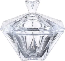 Crystalite Bohemia S007-582 Oval Lead-free Crystal Bowl wirth Lid. 8" Diameter