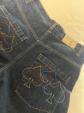 Vintage Denim Dark Wash Exsto Baggy Jean Shorts Embroidered 100 cotton 32