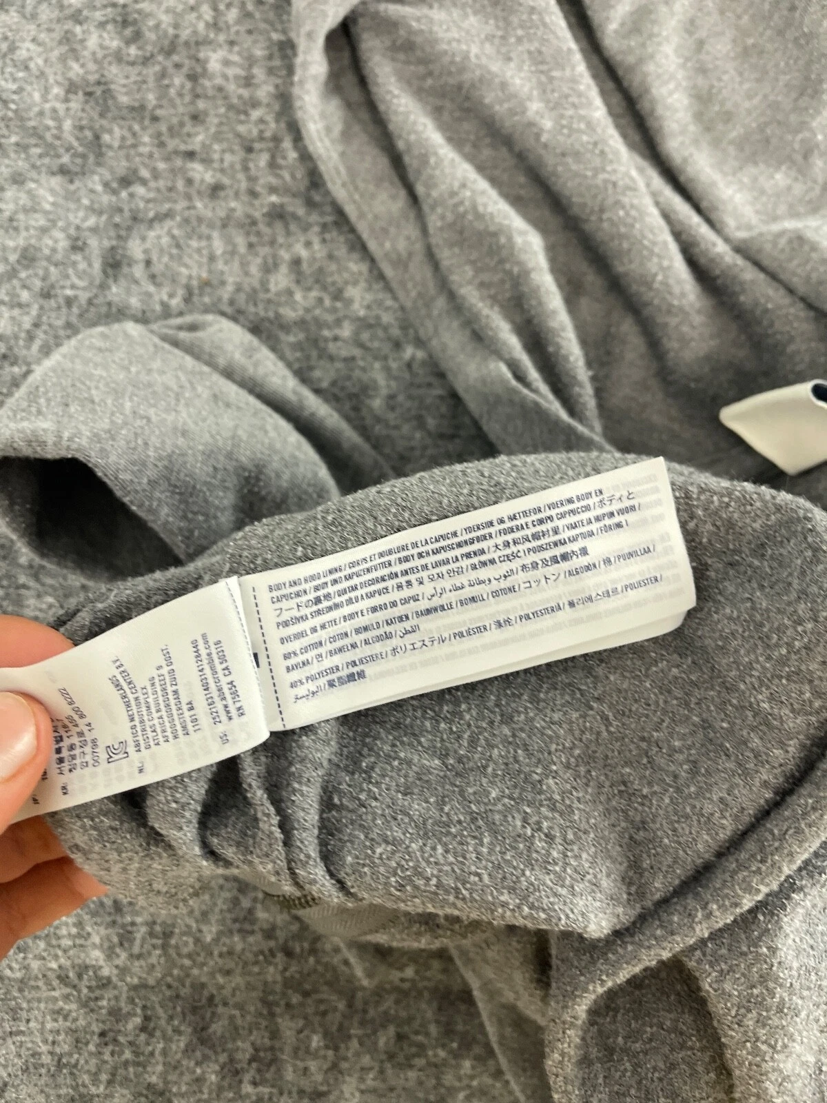 VETEMENTS Felpa con cappuccio Abercrombie Ragazze Extra Large pullover Grigia Logo n95