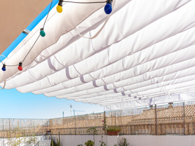 CUSTOM RETRACTABLE CANOPY COVER – YARD GAZEBO