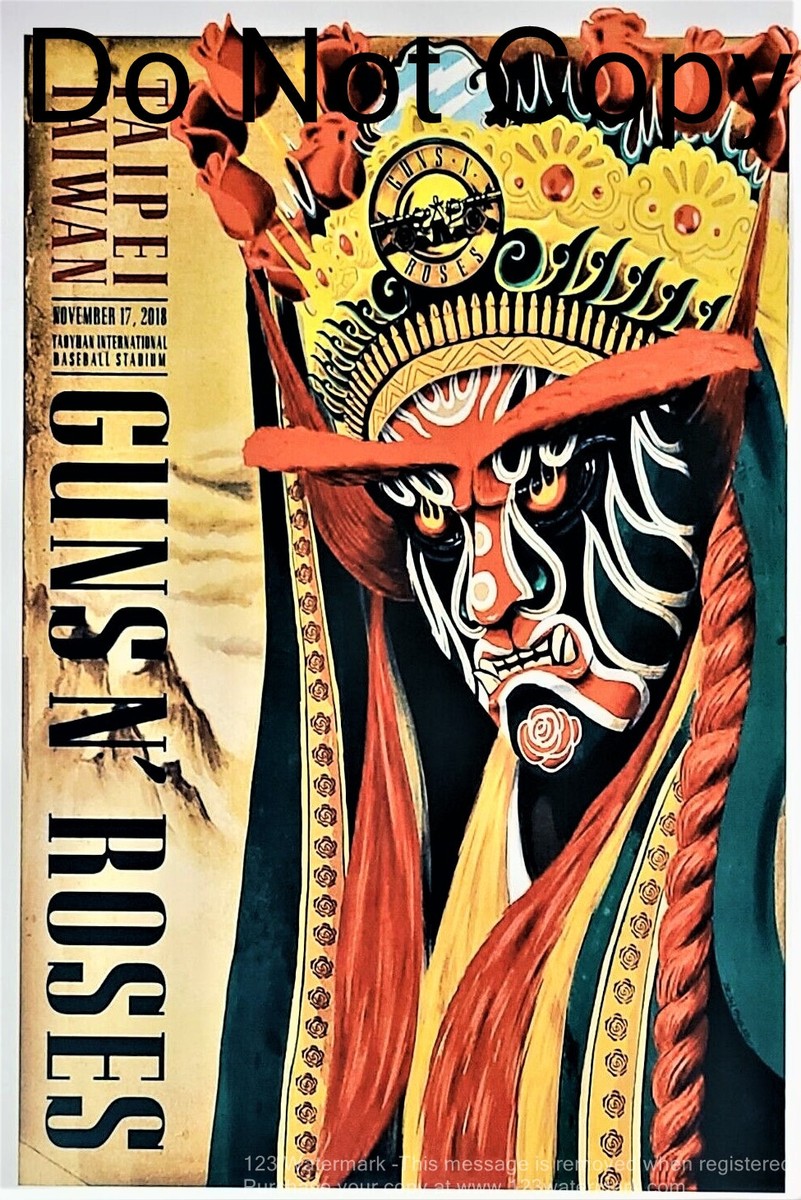 91年LA購入GunsN'Rosesビンテージ夜光ベルベットプリント手刷ポスター Guns N Roses 12