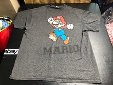 Vintage Mario Gray T-Shirt Size XL Nintendo Delta Pro Weight Game Gaming