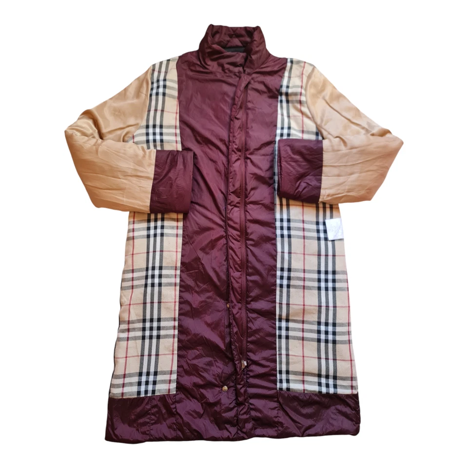 Женская BURBERRY LONDON траншея выстеганная длинная куртка пальто Nova чек размер 42 - Изображение 3 из 4