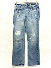 Vintage American Eagle 77 Straight Jeans Women's Size 00 S - Low Rise Distressed