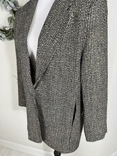 Town & Travel Vintage Coat Size Large Made In USA Sparkle Tweed Silk Lining