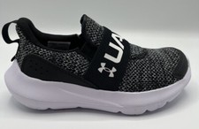 Boy's Shoes Under Armour Kids Surge 3 Black Slip-On Size 11k Little Kid New