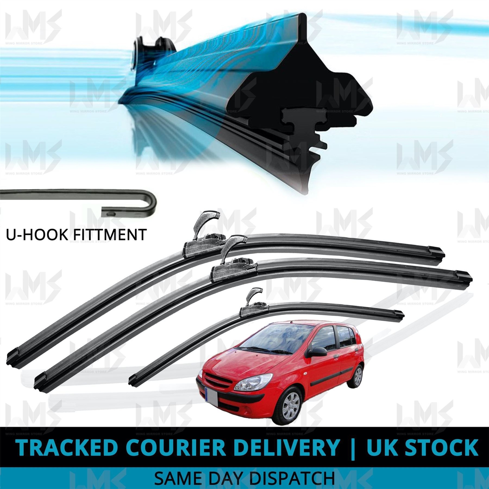 For Hyundai Getz 20022009 Front/Rear Windscreen 22" 13" 14" Flat Wiper