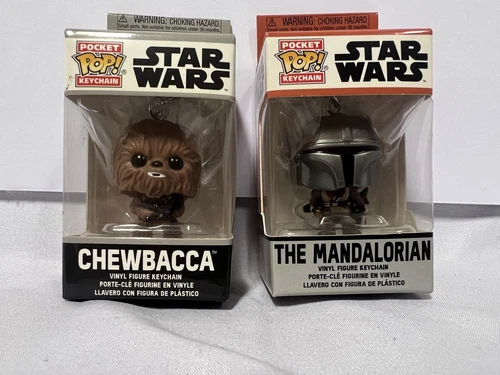 Funko POP! Pocket Keychain: Star Wars: Chewbacca/ Mandolorian NEW