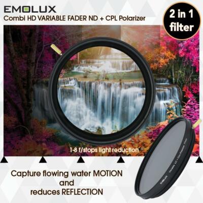 EMOLUX 58MM COMBI VARIO ND2-400 PLUS CPL POLARIZER CIRCULAR POLARISER  UK