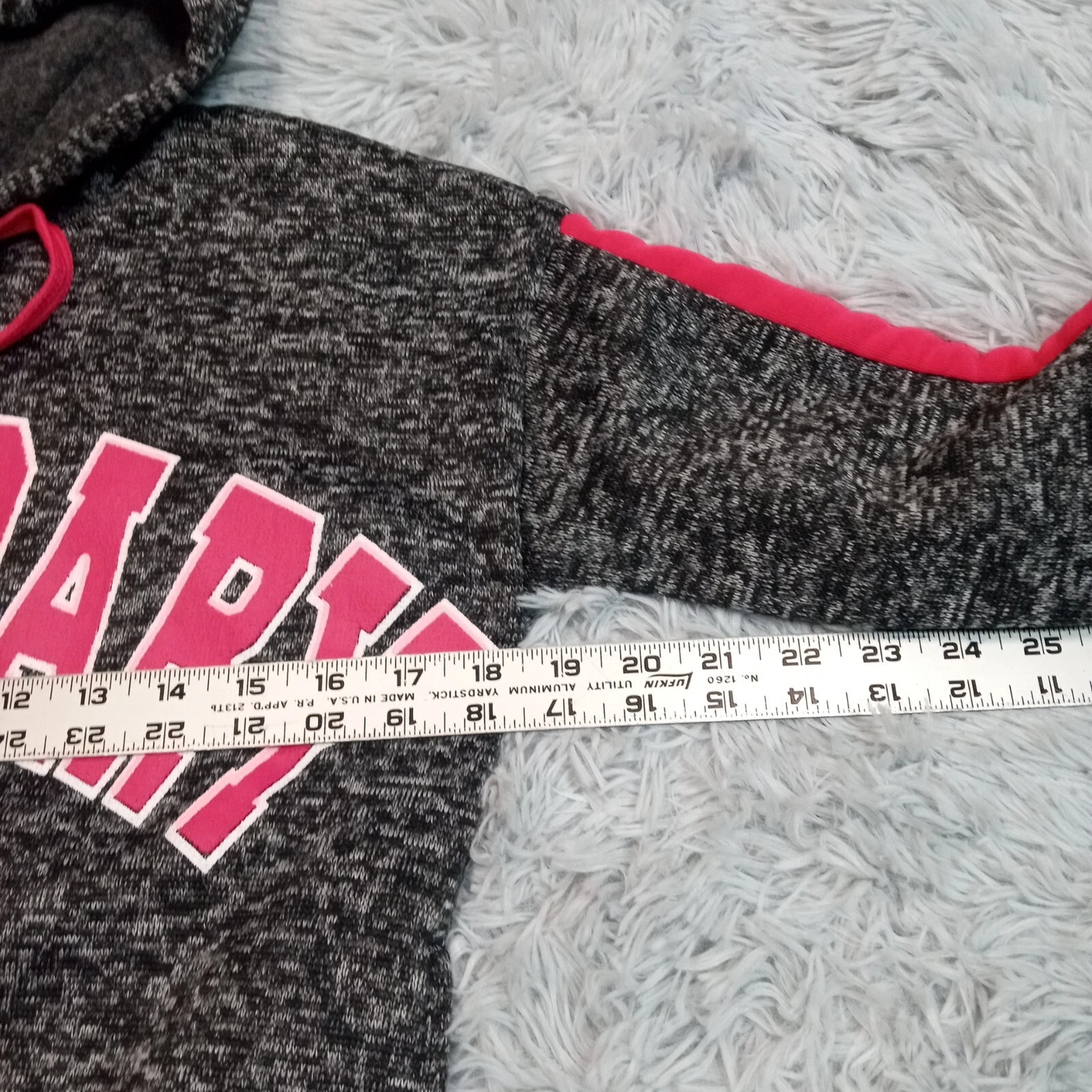 VETEMENTS New Look Womens Hoodie Sweatshirt Gray Pink M Legendary Marled Pockets