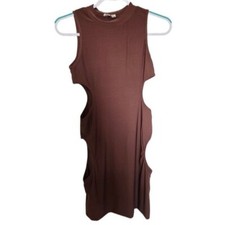 Better Be Brown Cut Out Fitted Mini Dress Size Medium