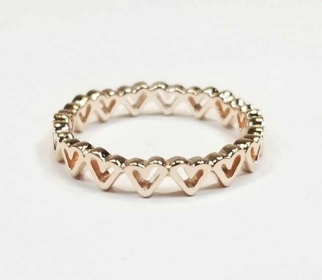 PANDORA Freehand Hearts Rose Gold Size 