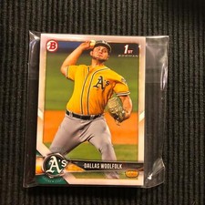 (10) 2018 BOWMAN DRAFT #BD-127 DALLAS WOOLFOLK PROSPECT CARD LOT  ATHLETICS