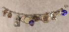 12 Mostly Sterling Charms 7” 1960's-40G Vtg Sterling Silver Charm Bracelet With