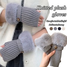 New Knitted Gloves Soft Solid Color Half Finger Mitten Elastic Fingerless Gloves