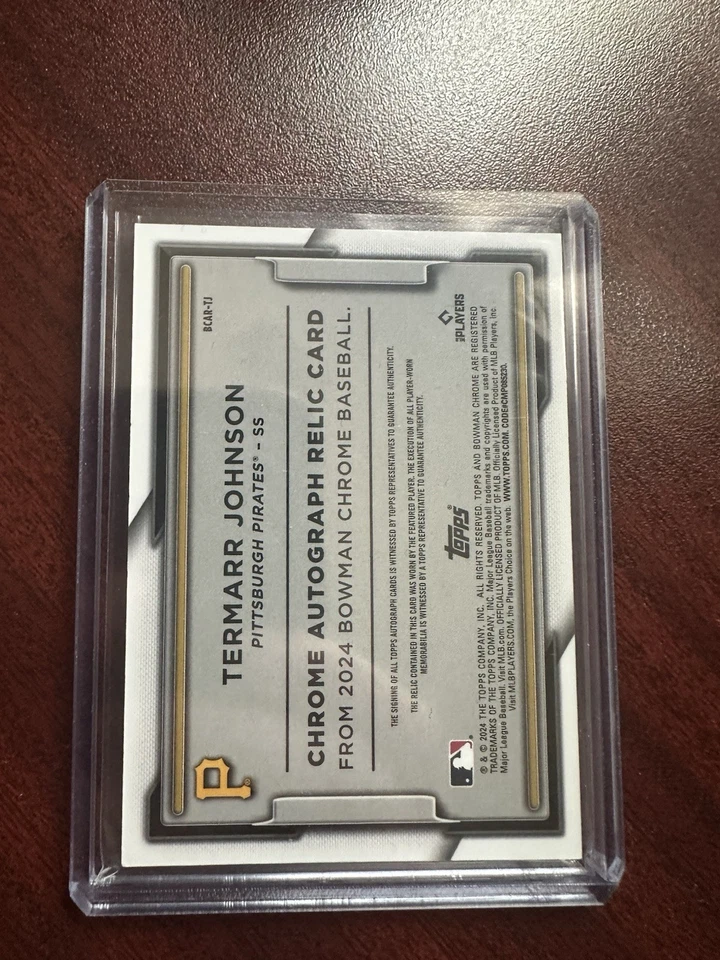 2024 Bowman Chrome TEMARR JOHNSON RC Auto /150 Relic Pirates Rookie #BCAR-TJ SSP - Image 2 of 2