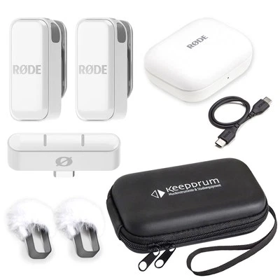 Rode Wireless Micro Drahtloses Mikrofon-System USB-C Weiss mit Soft-Case Tasche - Bild 1 von 4