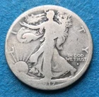 1917-S OBVERSE WALKING LIBERTY HALF DOLLAR. FREE SHIPPING. -c