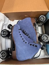 Sure Grip Boardwalk Plus Blueberry Suede roller skates size 7 fits women 8-8.5