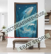 Celestial Deep Tapestry Decor ocean fantasy whale art 59X82 in