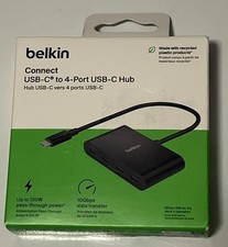 New Belkin Connect 4-Port USB-C Hub 3.2 Gen 2 Black AVC018btBK