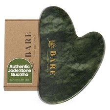 Bare Botanics Jade Gua Sha Facial Tool | Authentic Stone sha, 