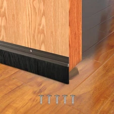 Aluminum Door Sweeper For Bottom Of Door 39.3 Inch Soft Brush Weatherstrip