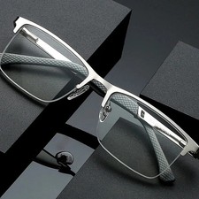 Metal Reading Glasses Anti Blue Light Half Frame Presbyopia Readers 1.0 to 4.0