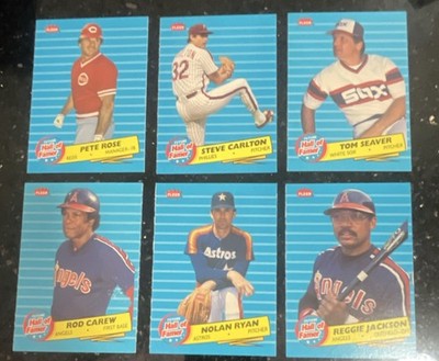 1986 Fleer future hall of FAMERS , Rose . Carlton Seaver , Ryan , Carew , Reggie