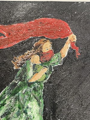 #ad Original 5x5 on Canvas Board Texured Acrylic Painting Mother $35.00