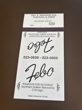 De colección Illinois Matchbook “Febo Northern Italian Ristorante” Chicago