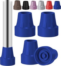 4-Pack 3/4 Inch Heavy Duty Non-Slip Rubber Cane Tips Blue 