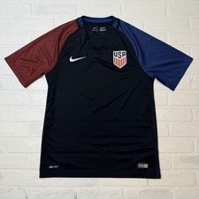 Nike USMNT Jersey 2016 US Soccer Black Red Blue Mens Medium Football Shirt USA