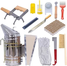 MayBee 13 Pcs Beekeeping Tools with Bee Smoker, Supplies Bee... 
