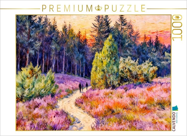 Calvendo Puzzle Impressionistic LüNeburg Heath With Blooming Heather | 1000 Piec-image