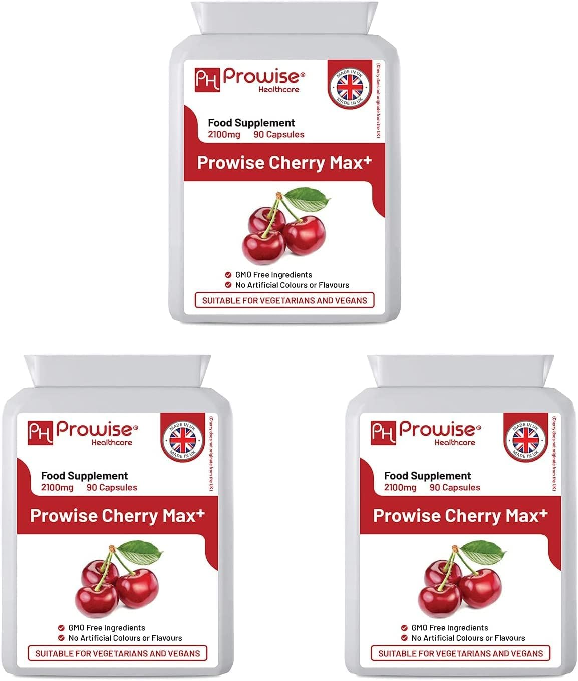 Prowise Cherry Max+ 2100mg Montmorency & Black Cherry Vegan Capsules Multi-Packs
